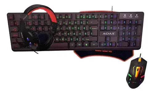 Combo Gamer Aoas Rgb 4 En 1 - Promo