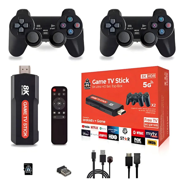 Game Tv Stick 8k Ultra Hd Android Tv Negro + Controles Estándar